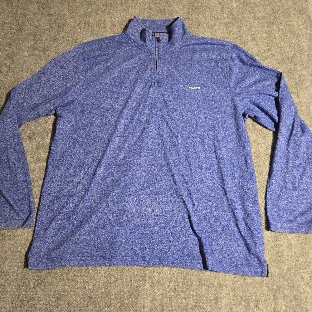 CHAPS Sport 1/4 Zip Pullover Jacket Mens XXL Blue Pullover Cotton Blend